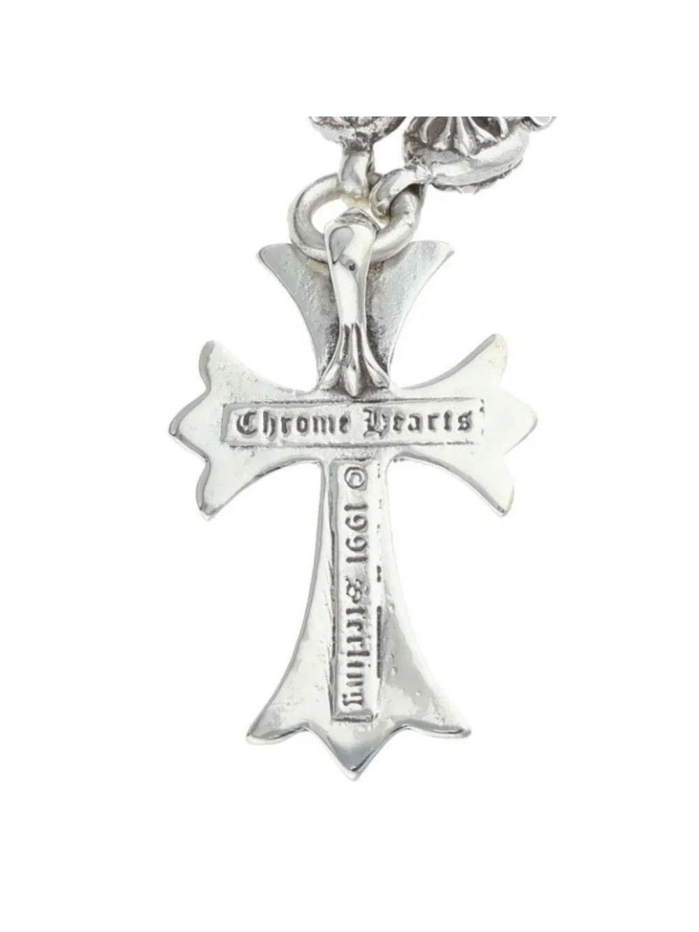 Chrome Hearts 1 CH Cross Ball Chain Small CH Silver Necklace